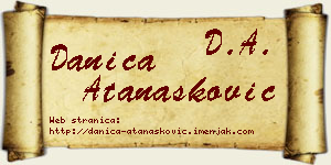 Danica Atanasković vizit kartica